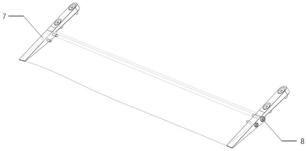 Underwater glider towing test wing rudder angle transformation structure