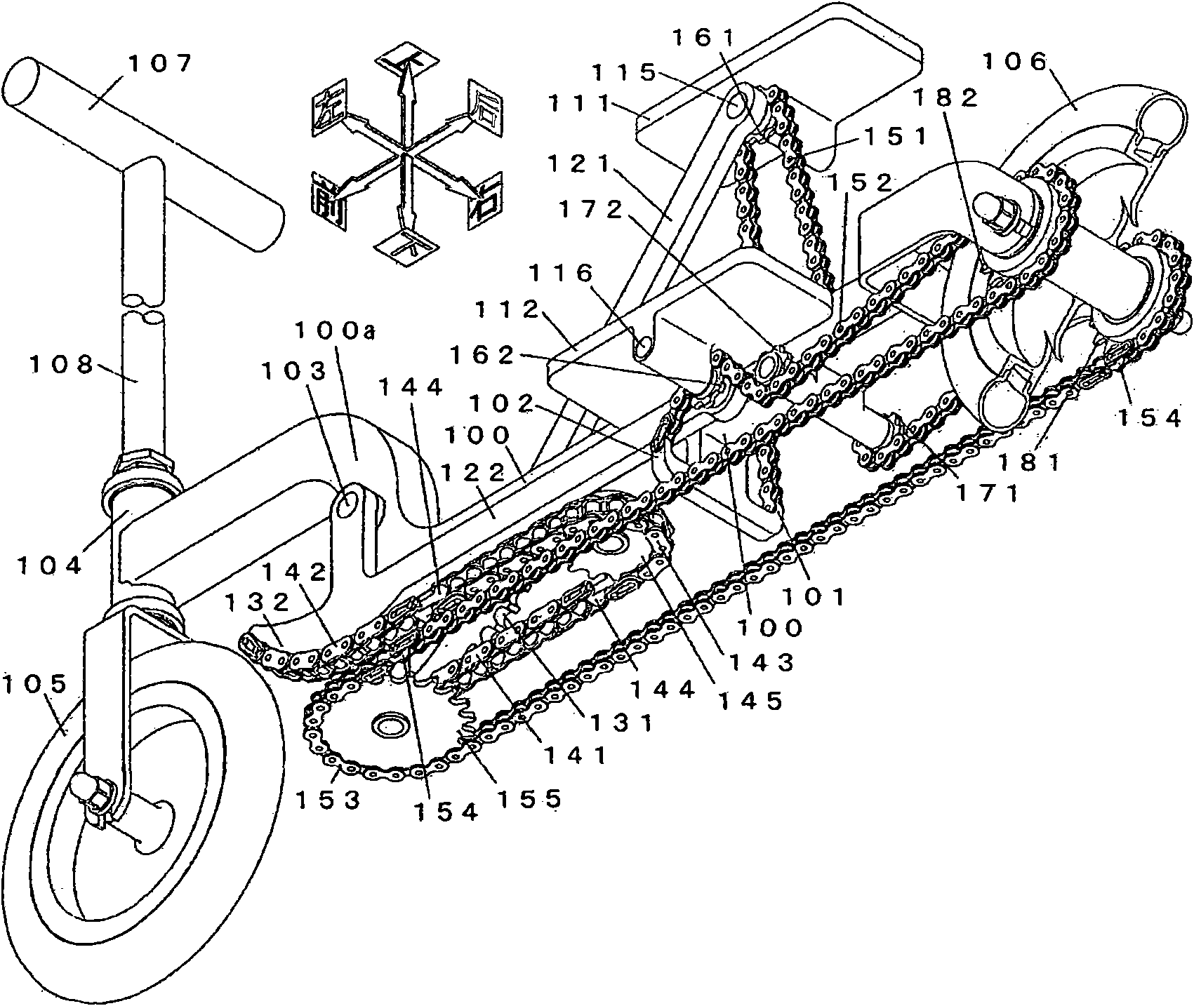 Structure of stand-riding bicycle