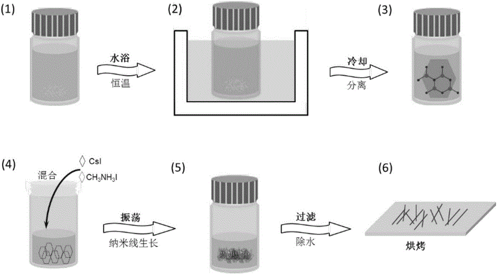 Method for preparing nanometer perovskite material on water base and product thereof