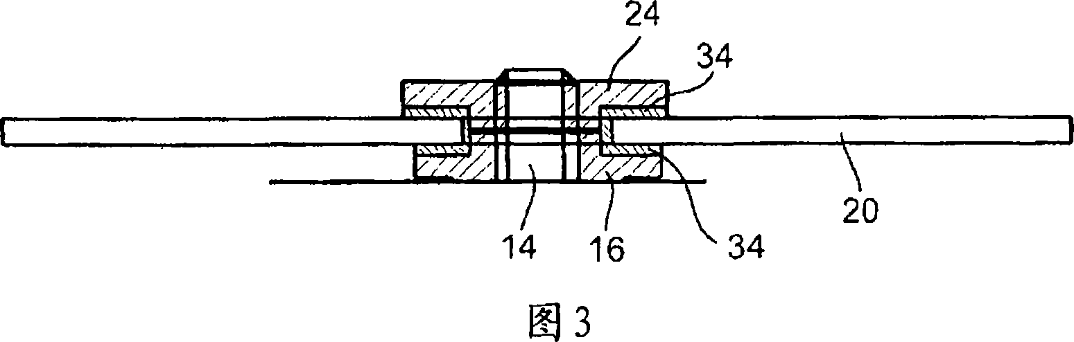 Device with vibration-damped component used for cutting and grinding, clamp device and rotary tool