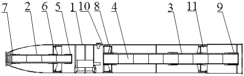 A missile center of mass adjustment device and adjustment method