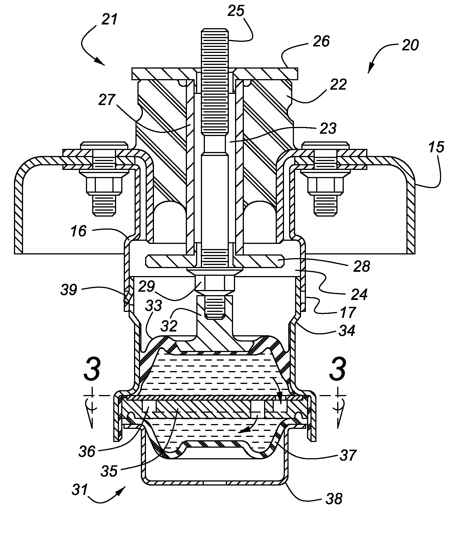 Body Mount with Plug-In Damping Device for Vehicles