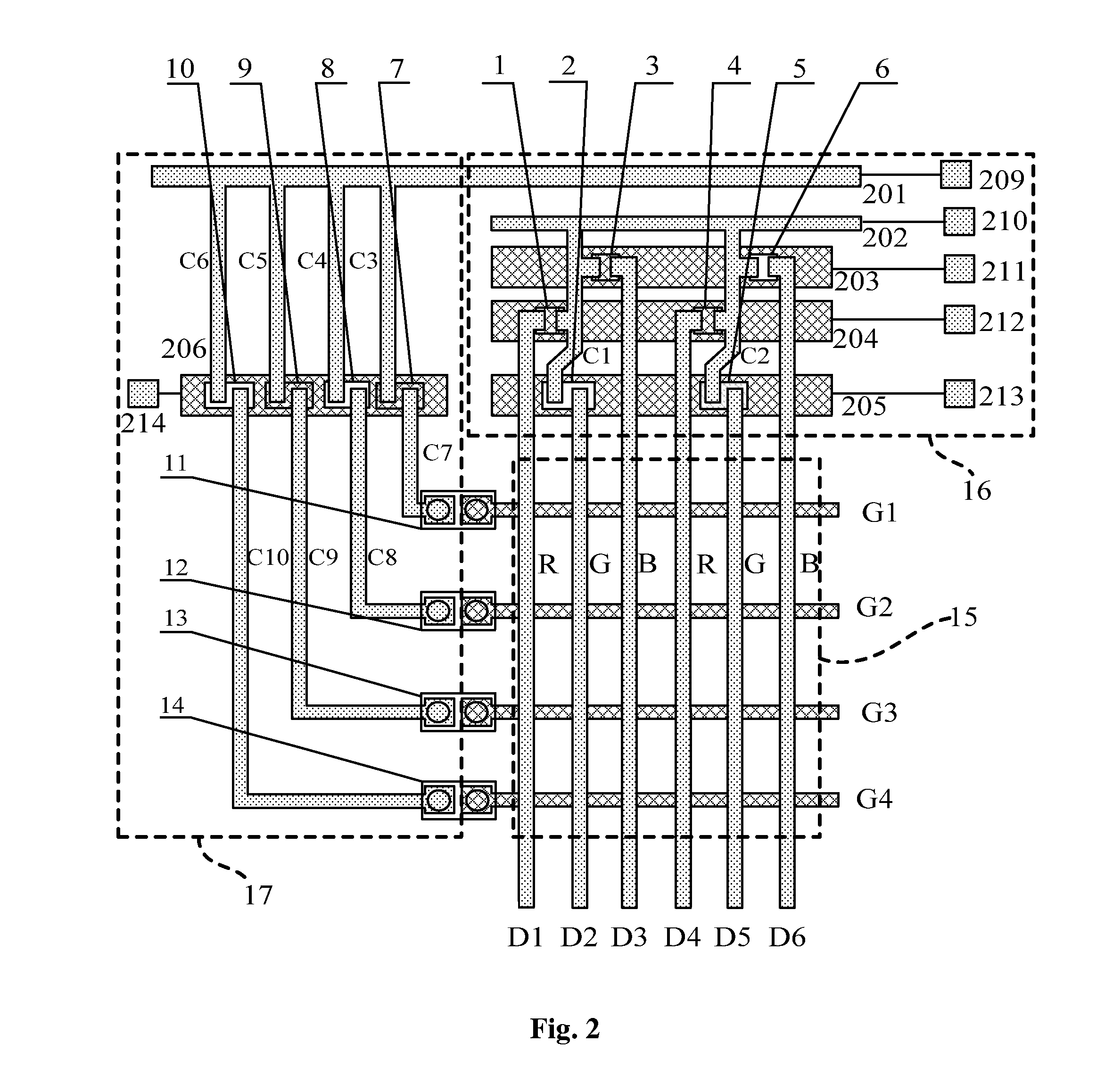 Test device for liquid crystal display device and test method thereof