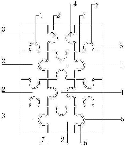 Lock-catch-gap water permeable brick