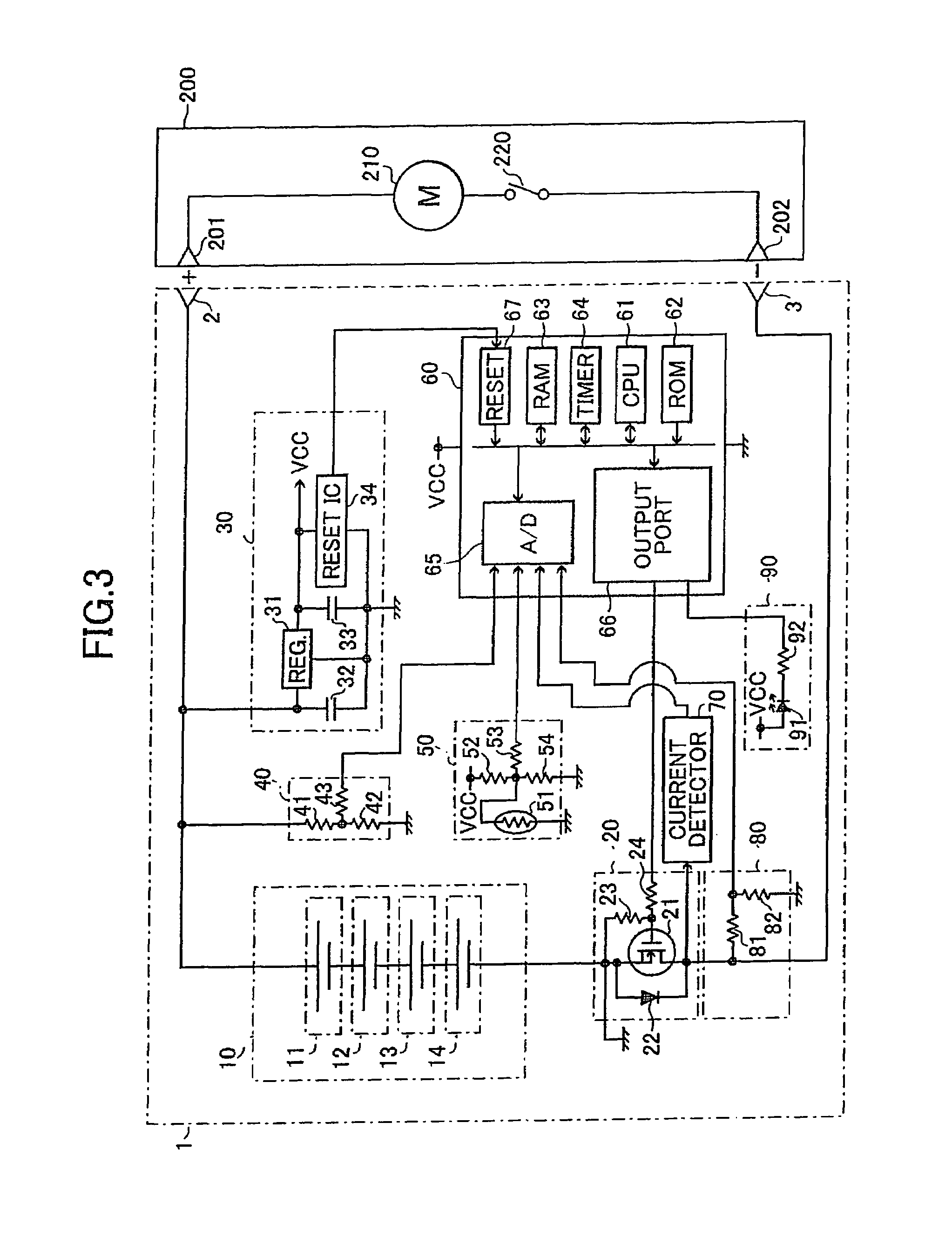 Cordless power tool with overcurrent protection circuit permitting the overcurrent condition during specified time periods