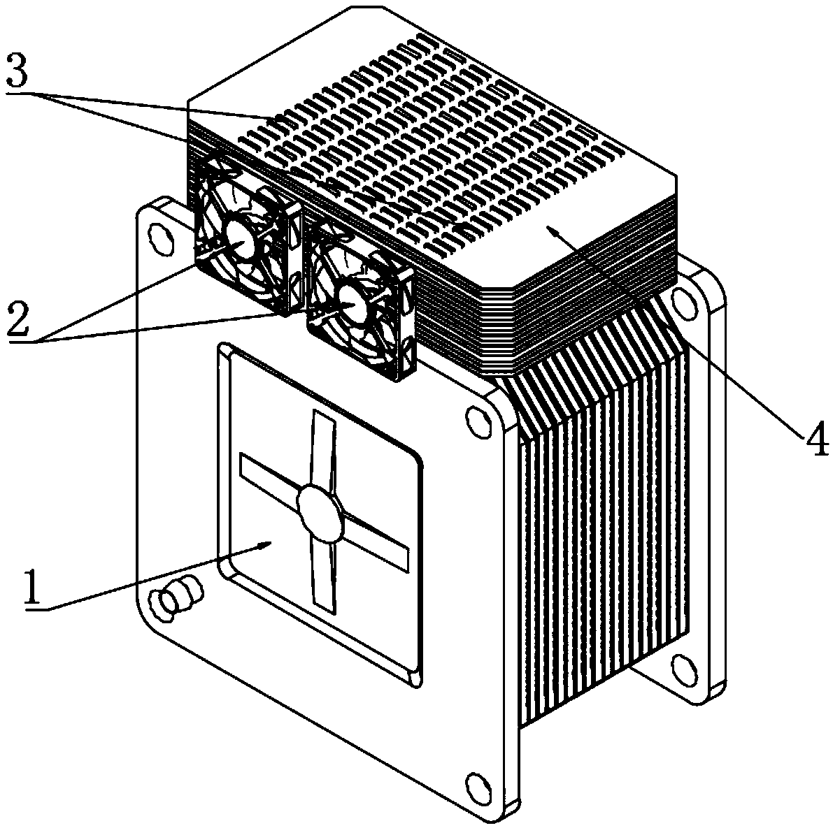 An air-cooled module for heat transfer temperature uniformization of a fuel cell