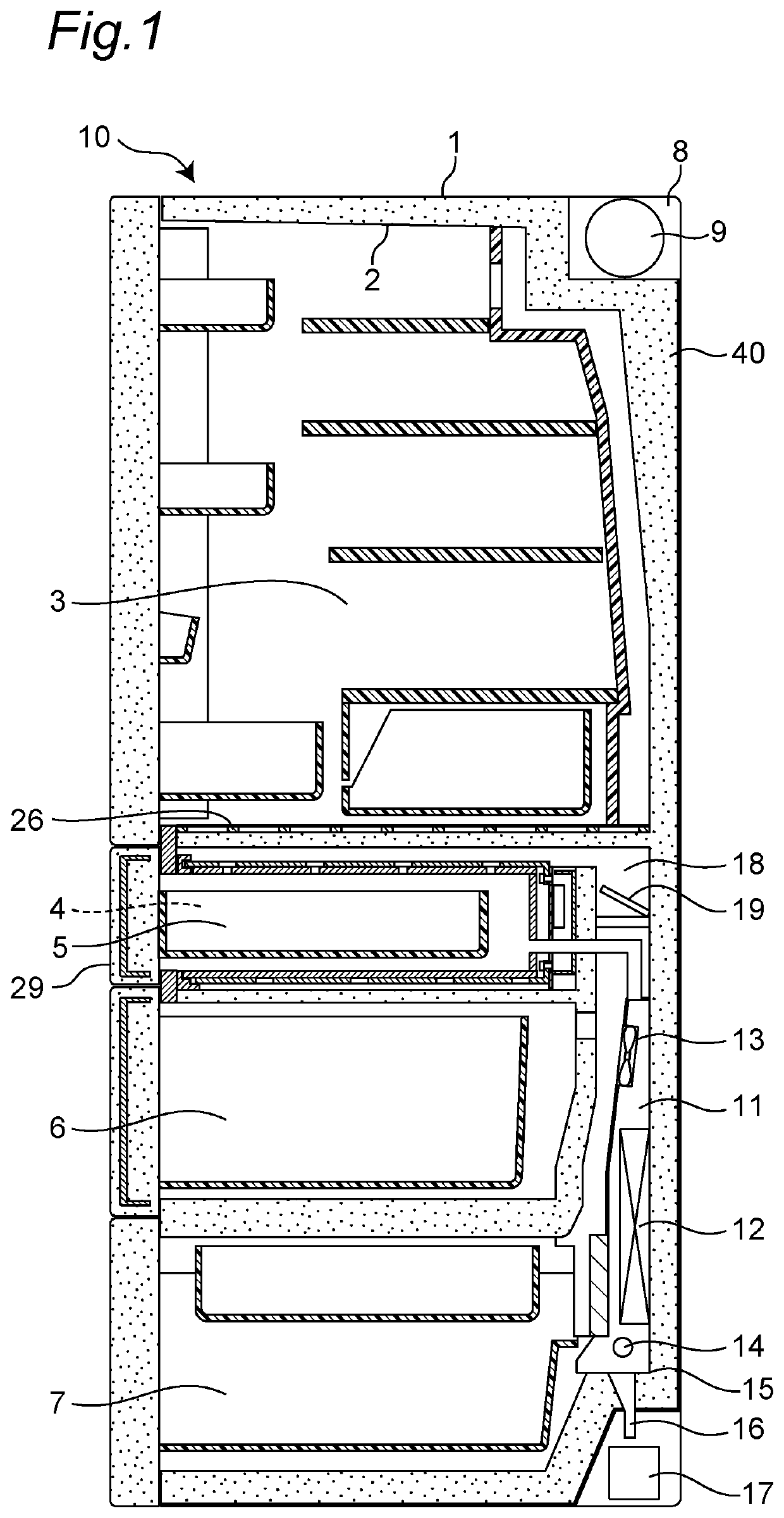 Heating device and refrigerator equipped with heating device