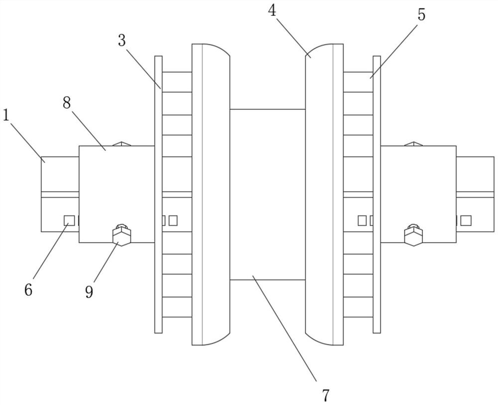 Compensation rope tensioning wheel anti-derailment limiting device