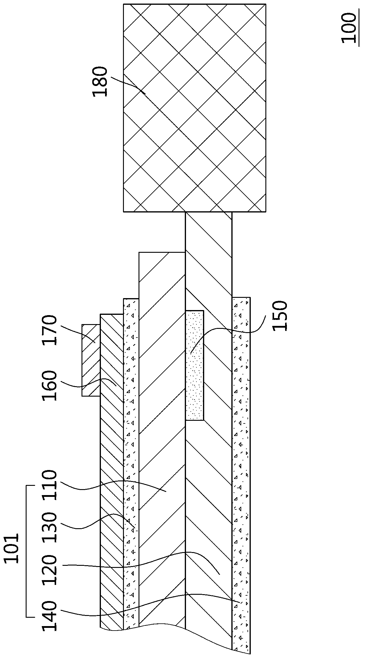 Packaging structure and packaging method used for display panel