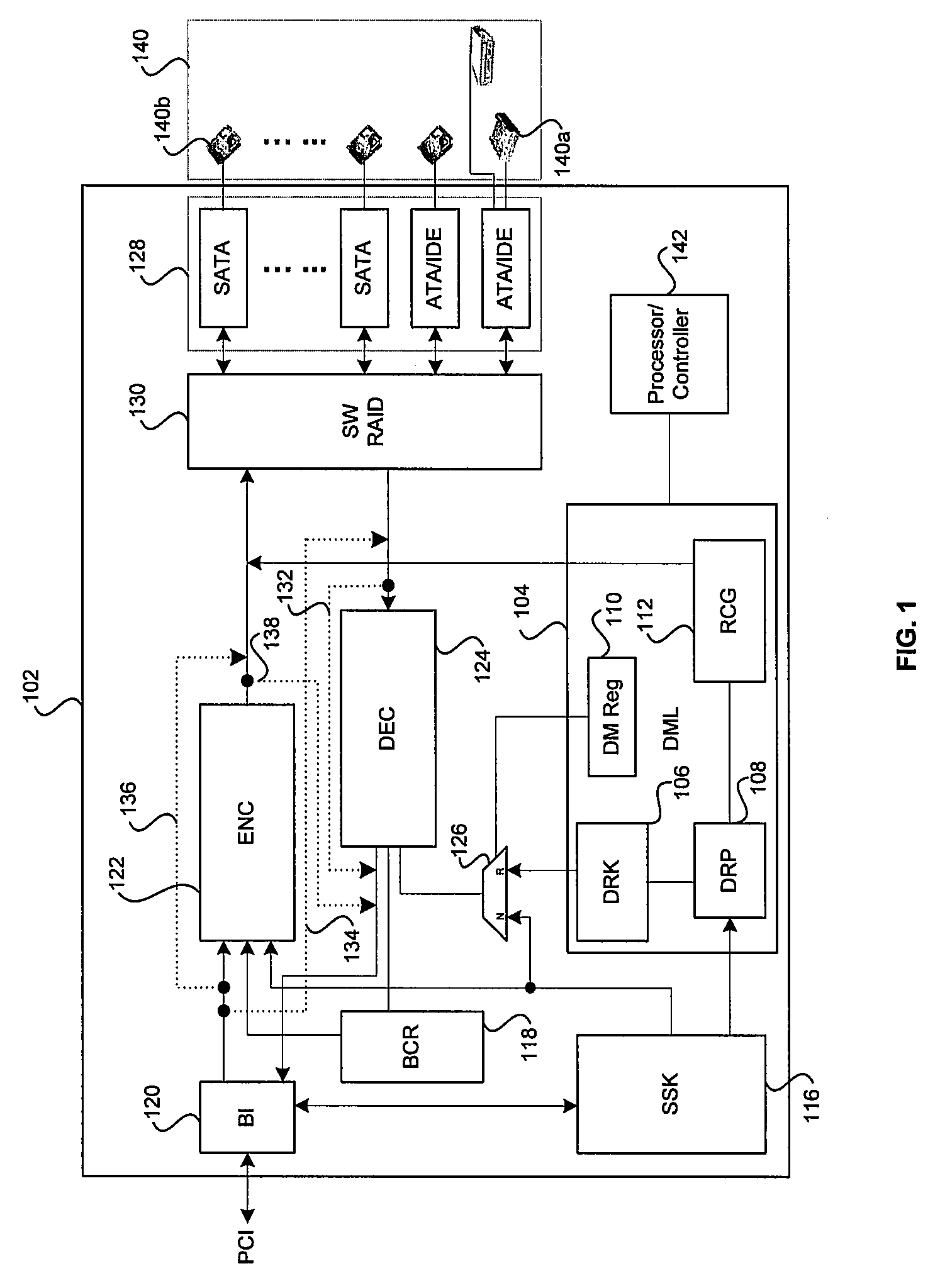 Method and system for disaster recovery of data from a storage device