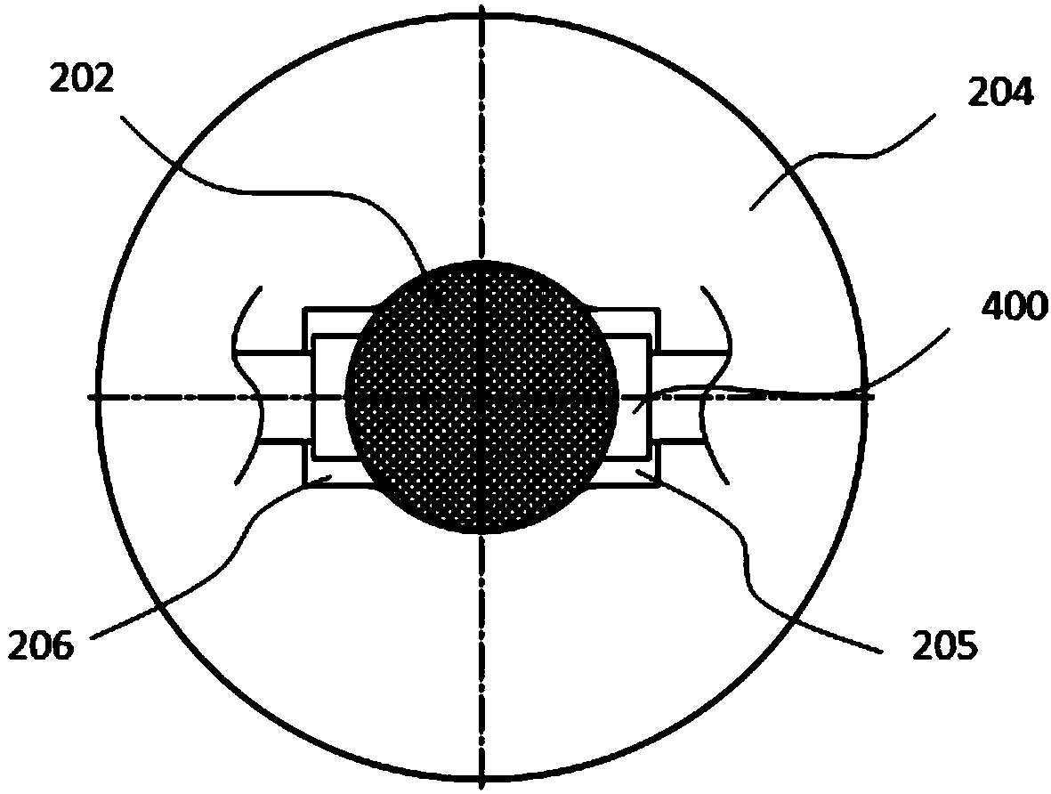 Concave die with righting structure