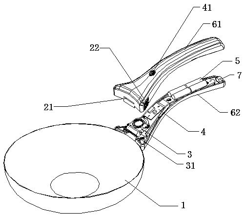 A frying pan with air curtain function