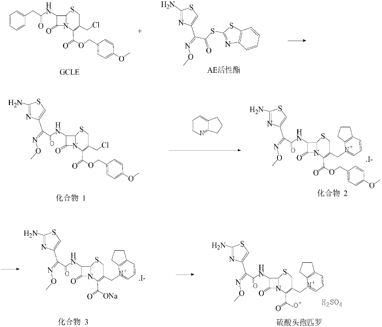 Synthesis method of cefpirome sulfate