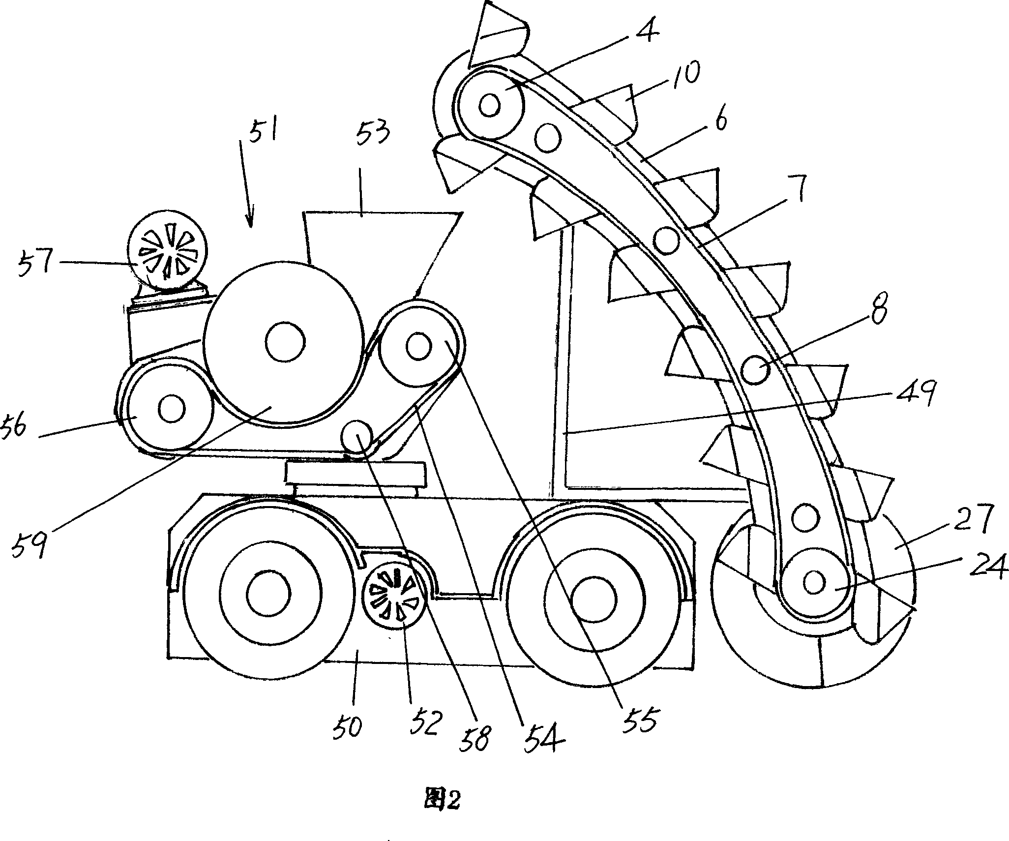 Material fetching mechanism for full-automatic cabin cleaning vehicle