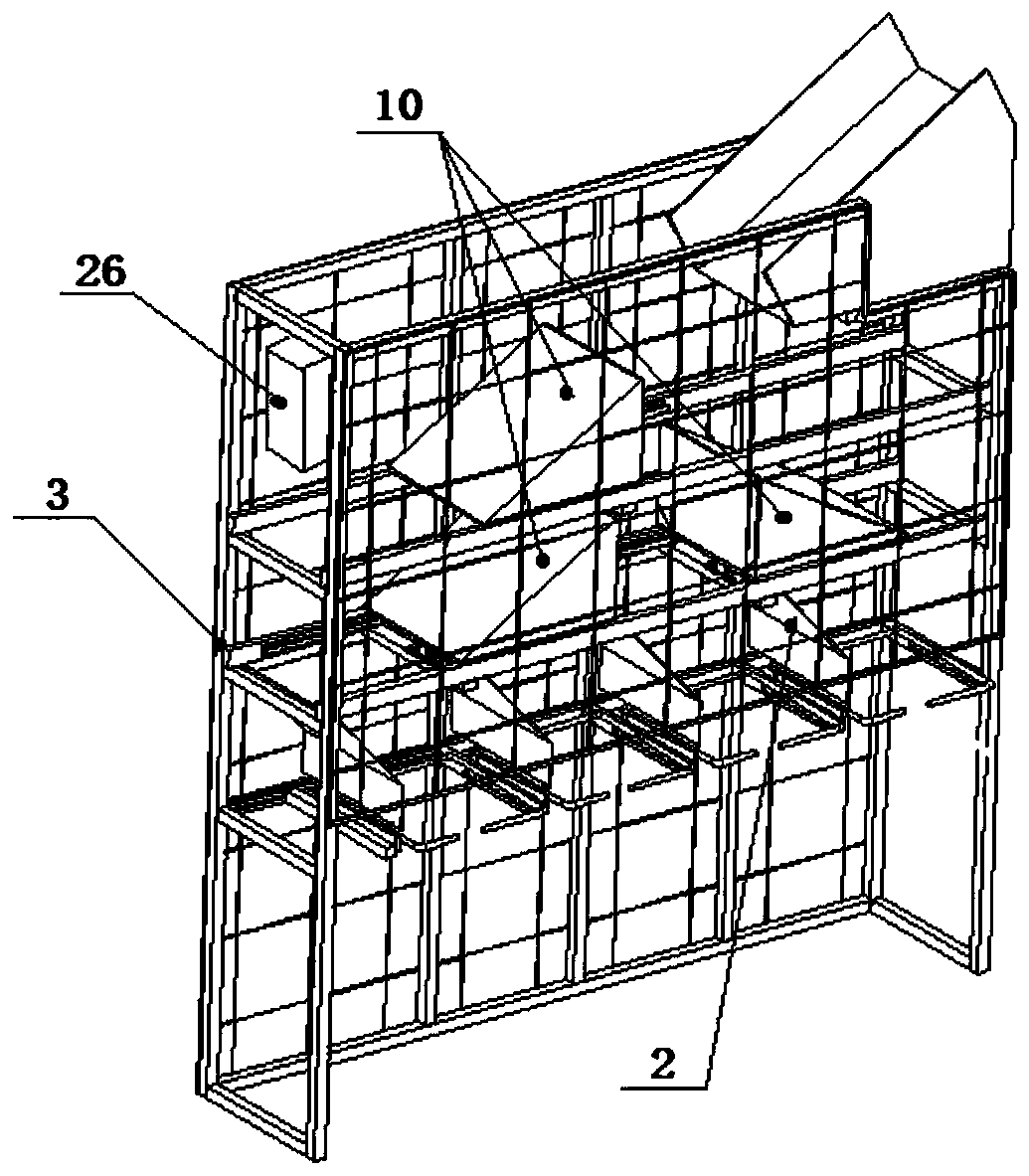 Three-dimensional structural package sorting device