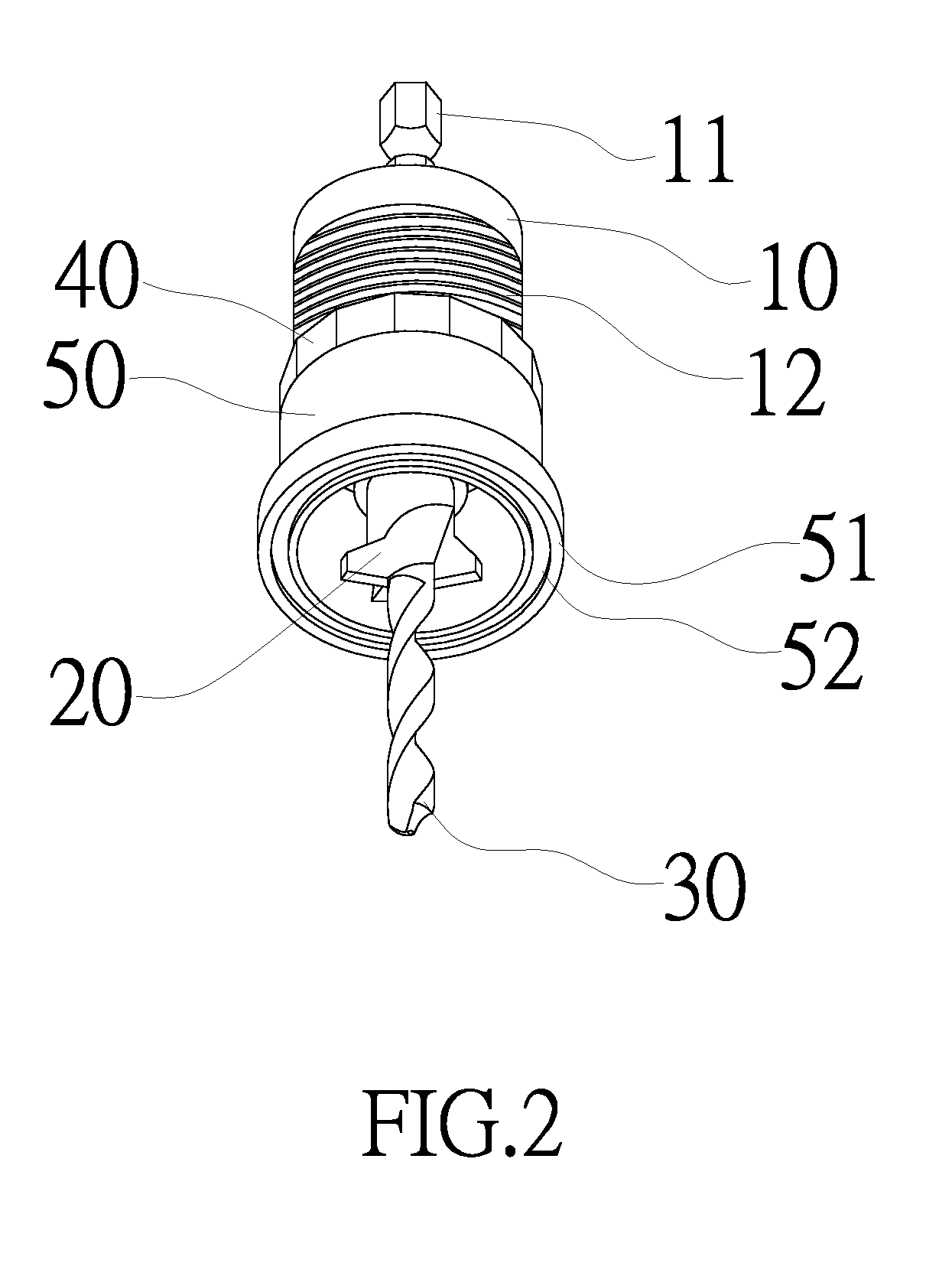 Drilling bit with the depth-limiting and angle-leading function for the carpenter's work