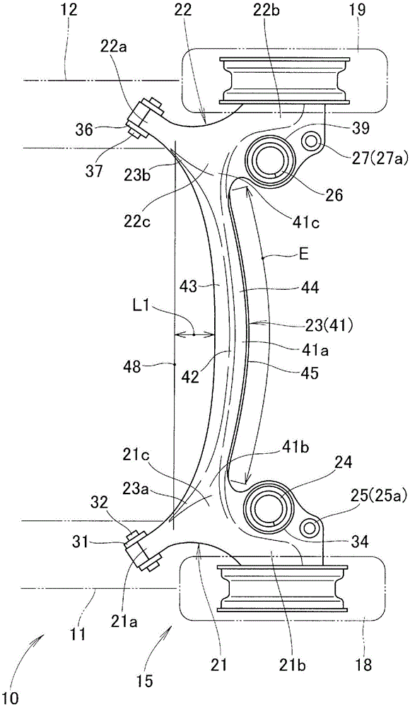 Torsion beam type suspension