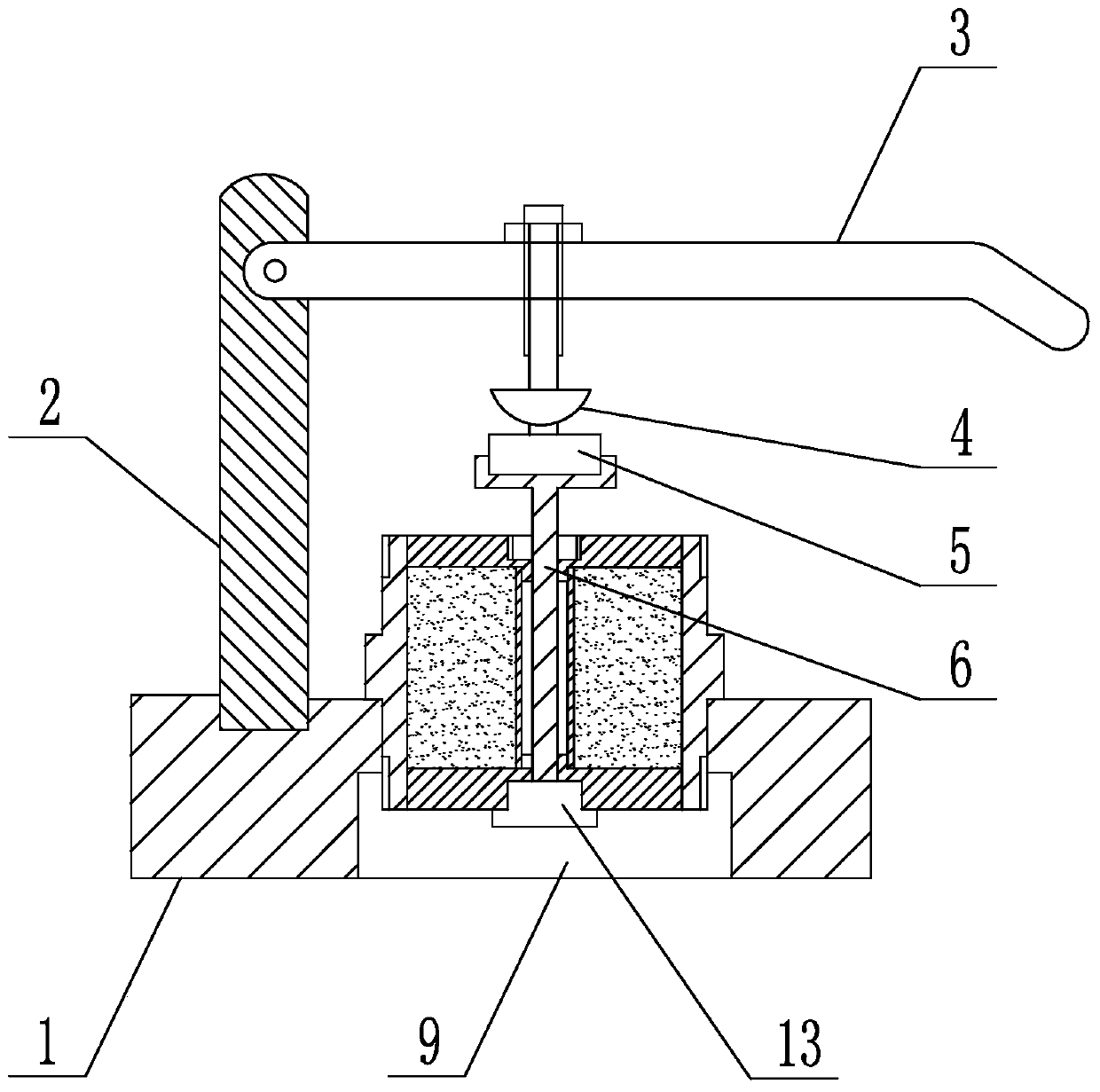 A device and method for measuring the release performance of concrete with a pressure rod