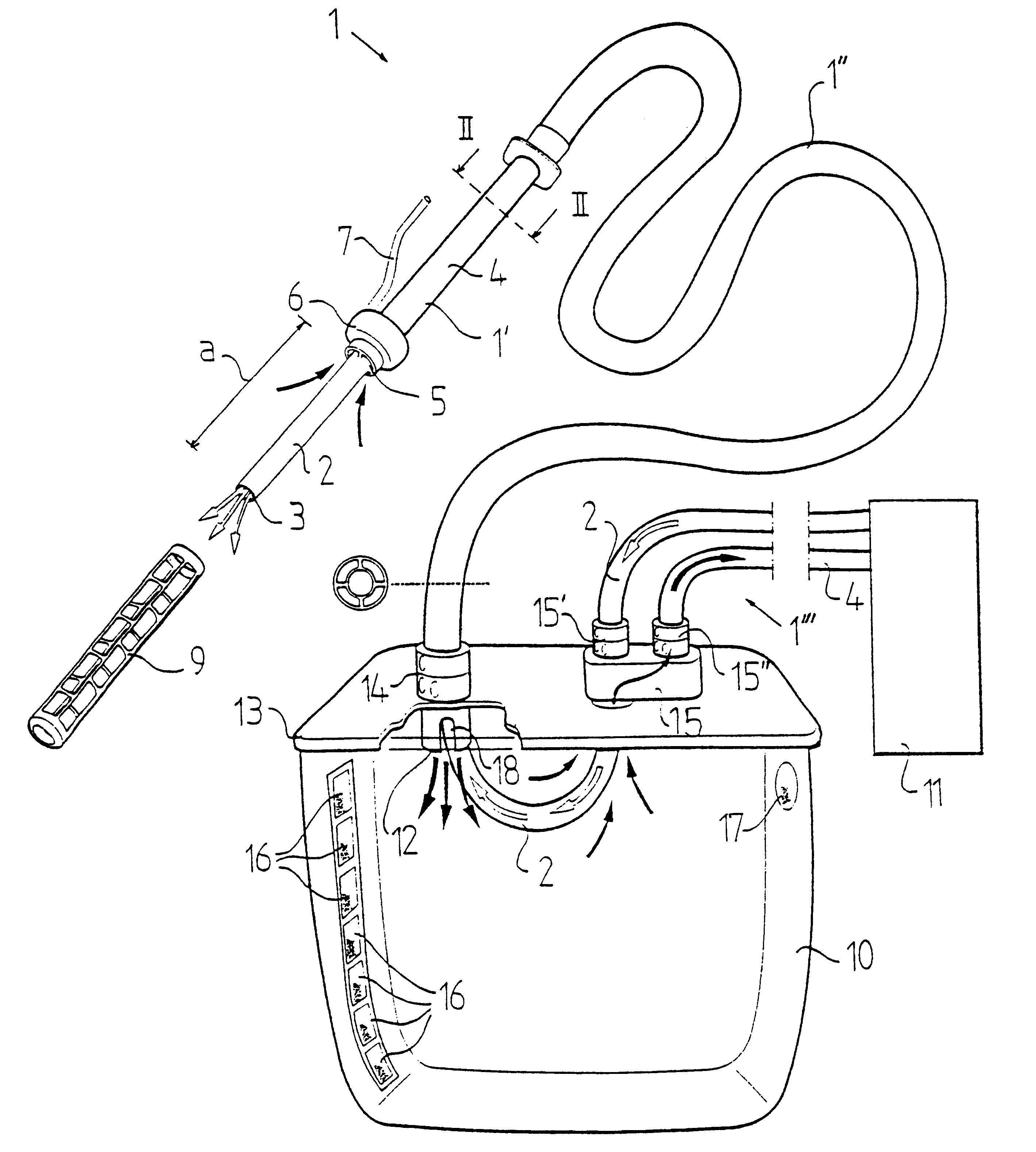 Device for supplying inhalation gas to and removing exhalation gas from a patient