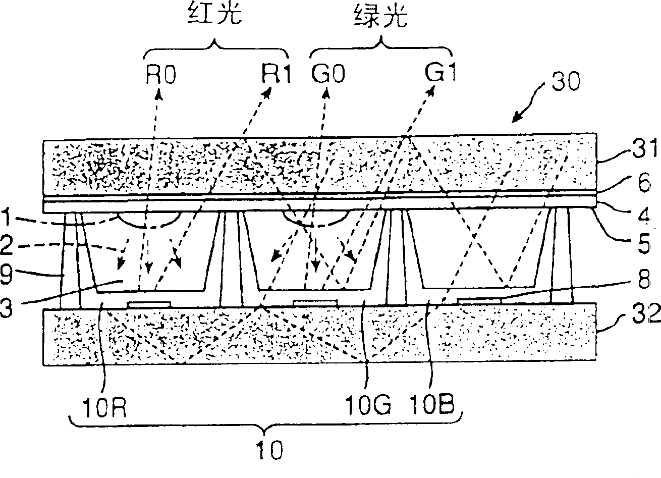 Luminescence display panel using discharge gas