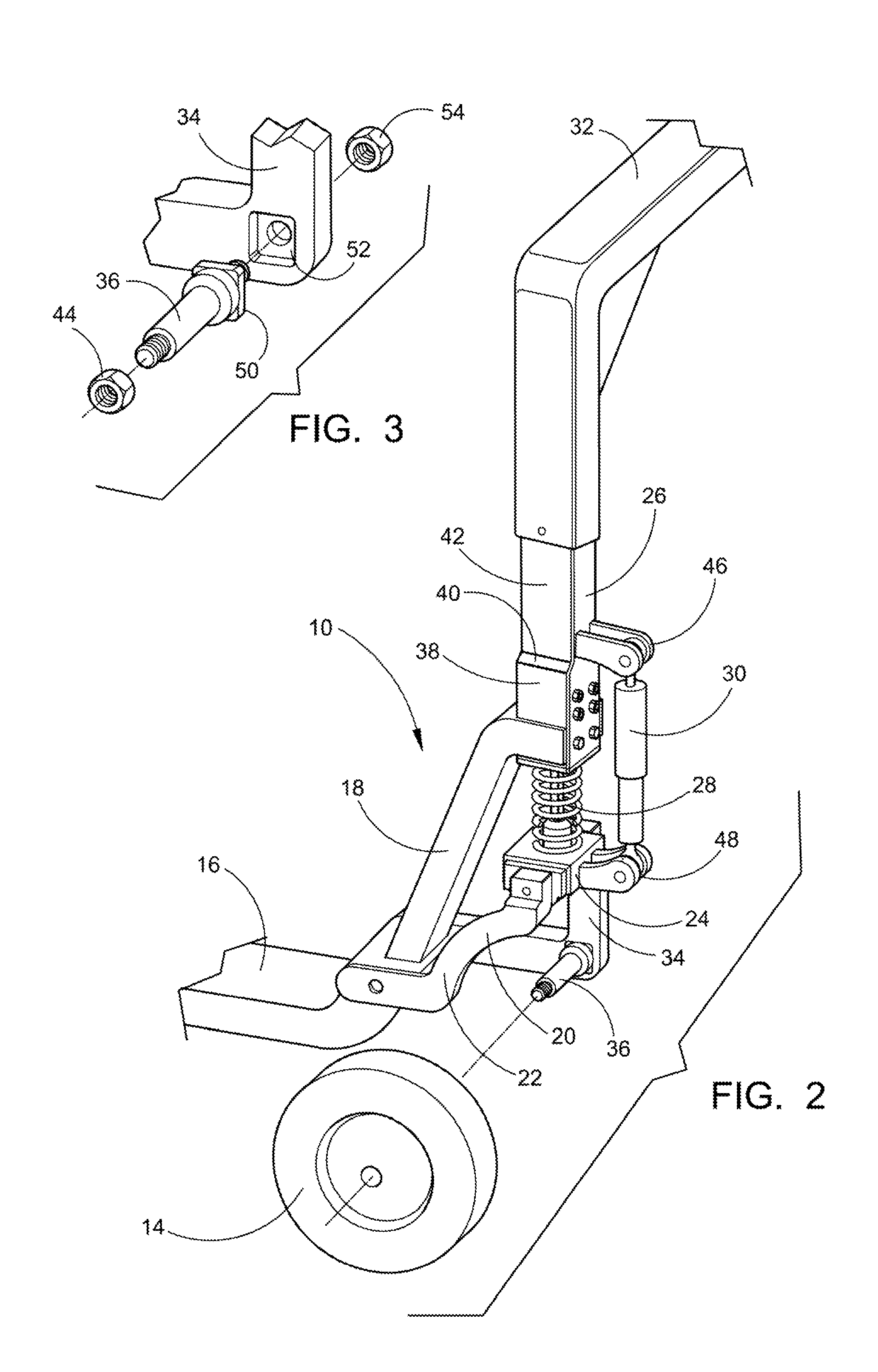 Raised axle and suspension system