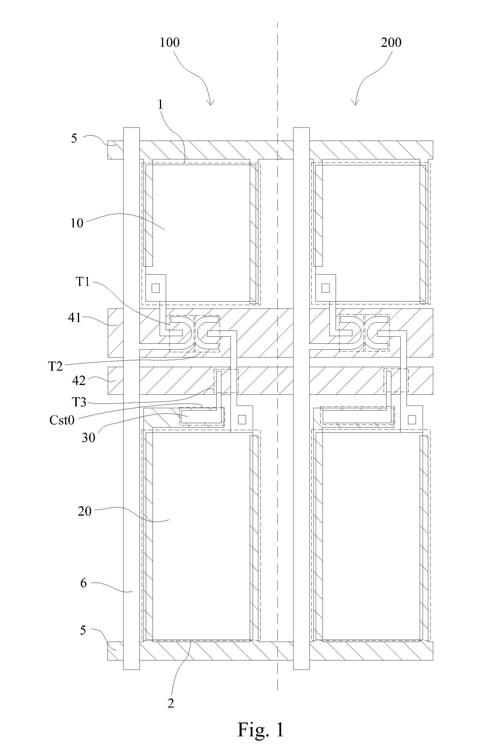 Array substrate and curved display device