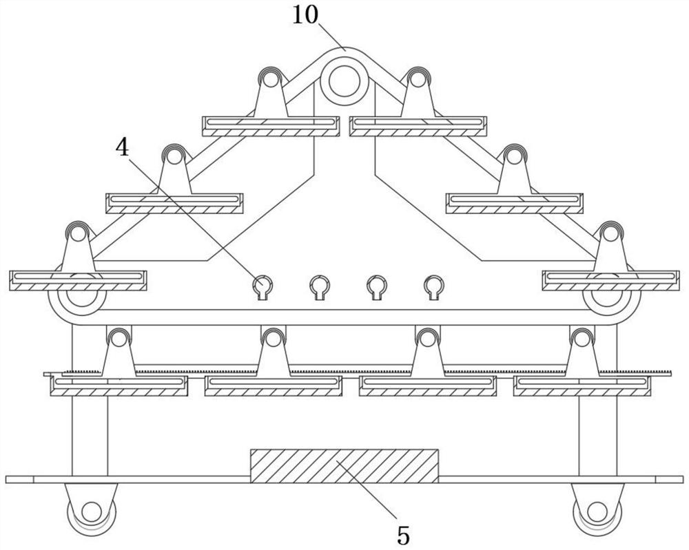 Agricultural grain airing device based on airing and raking assemblies