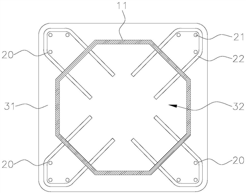 UHPC partially-prefabricated column provided with steel pipes and U-shaped stirrups and construction method of UHPC partially-prefabricated column