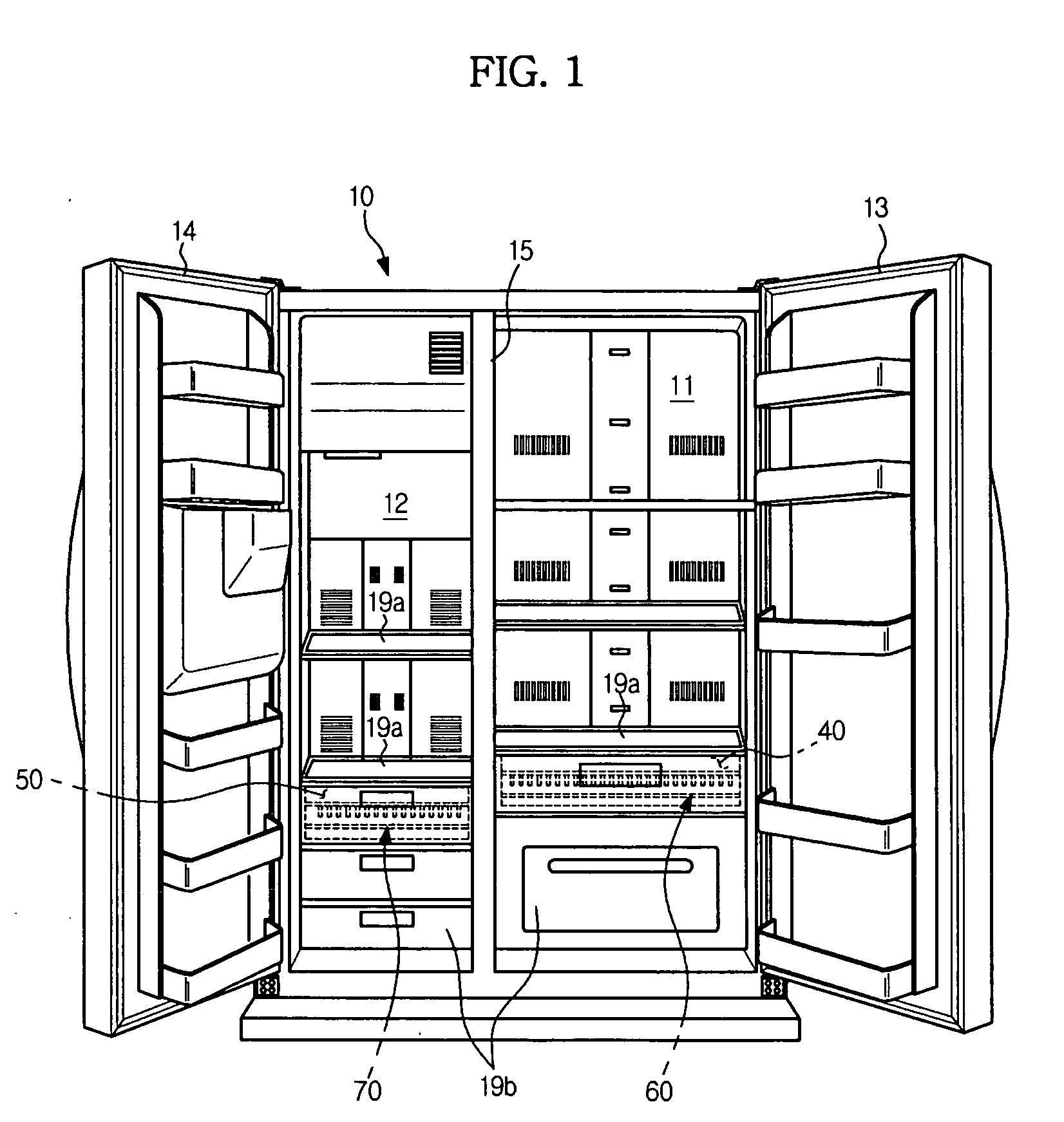 Food heat-exchange device and refrigerator having the same