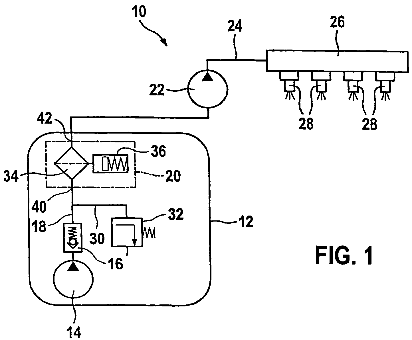 Fuel system, especially of the common rail type, for an internal combustion engine