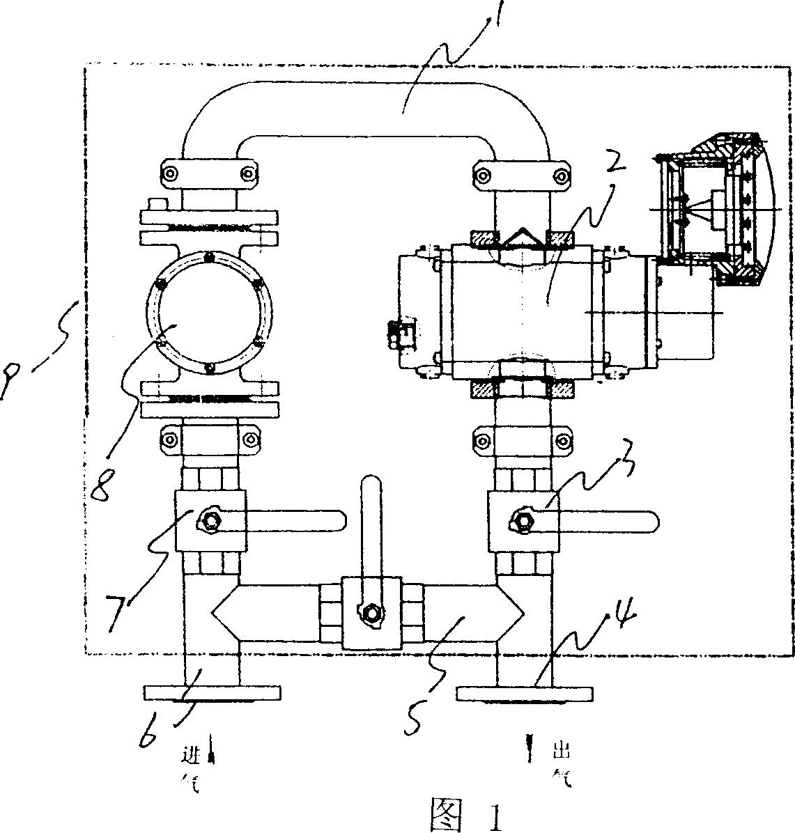 Gauging box of Roots gas flowmeter