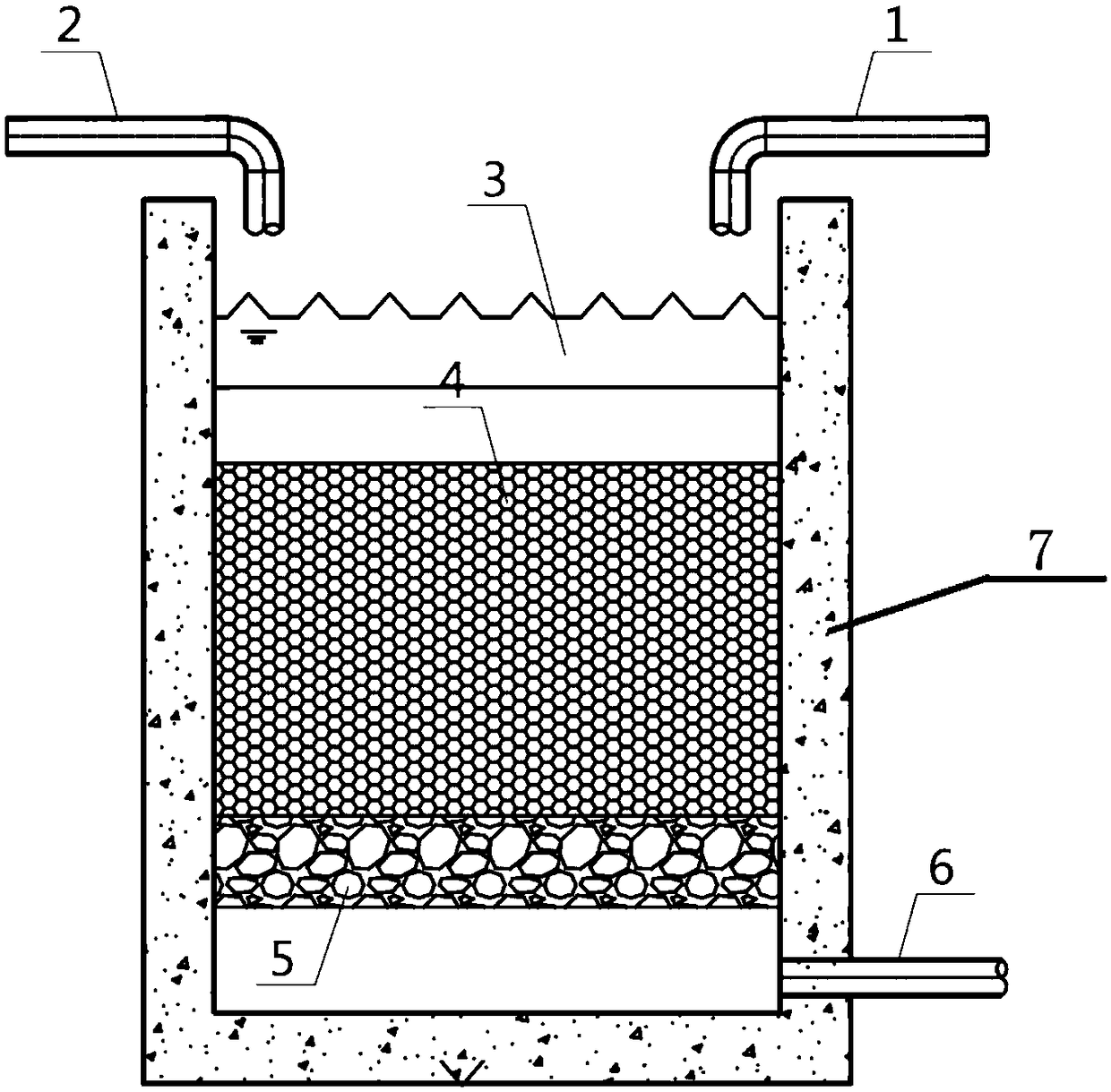 A magnetic filtration process and device for removing hydrocarbon-based pollutants in wastewater