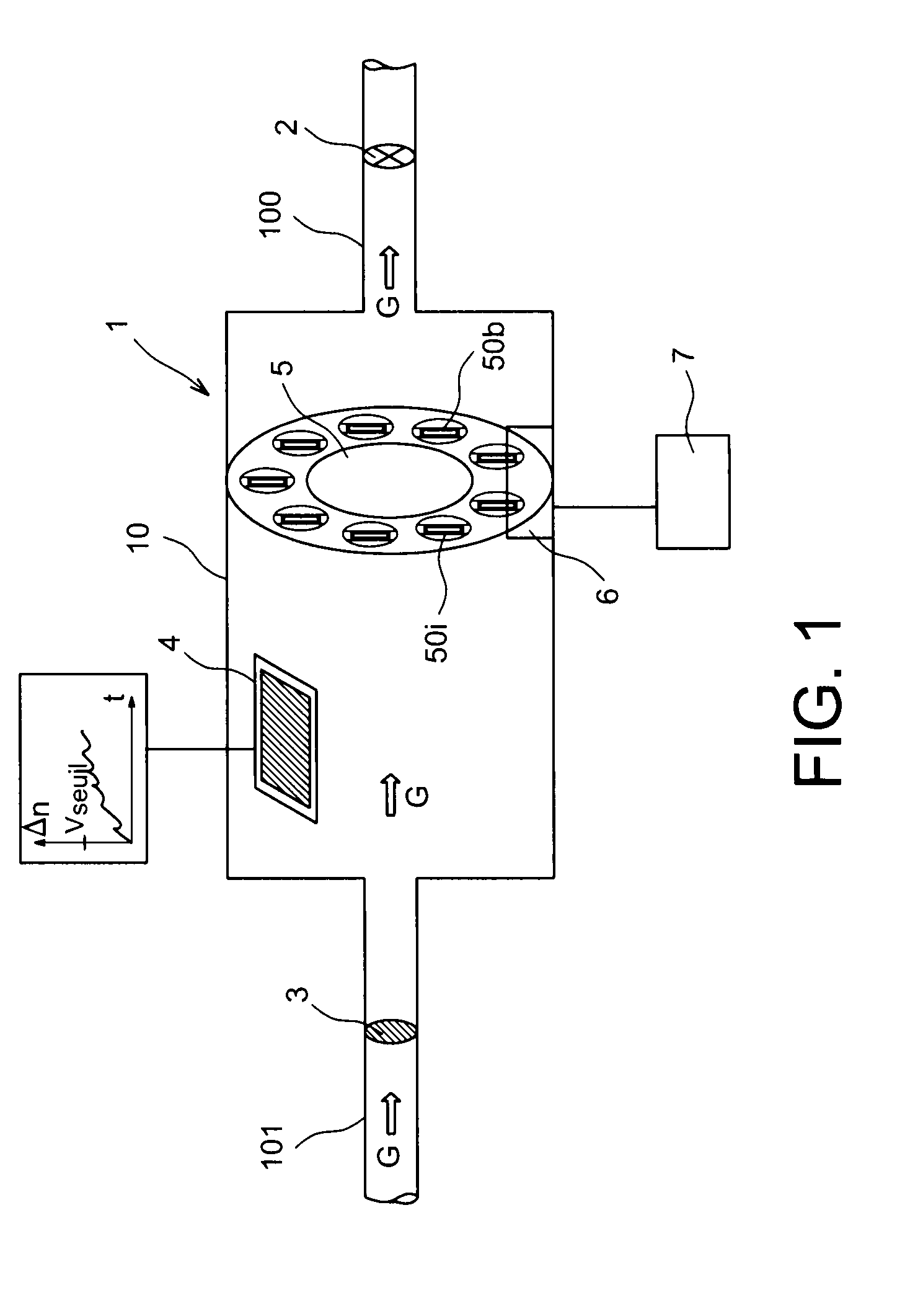 Method for analysing molecular pollution of a fluid, application device and application to the analysis of pollution in a natural medium and in a controlled environment