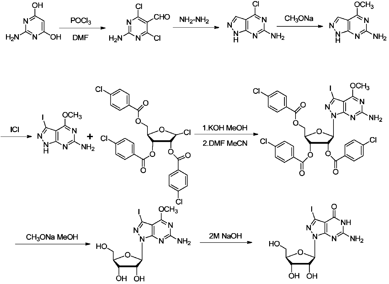 Hybrid azaguanosine as well as synthesis method and application thereof in DNA sequencing