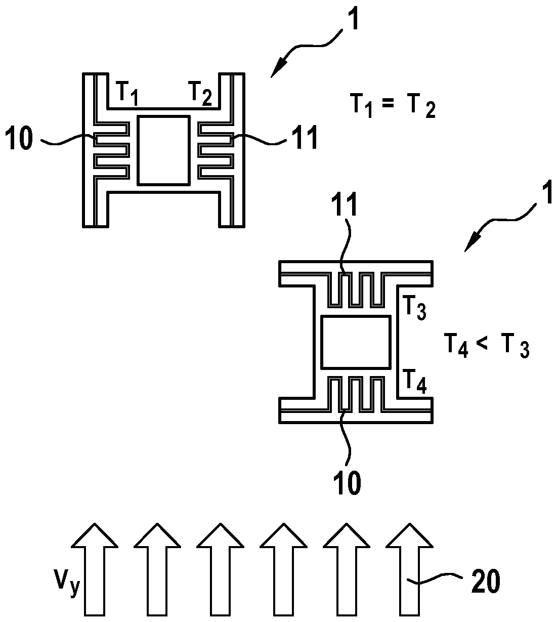 Method for producing a flow sensor based on a thin film, and such a flow sensor