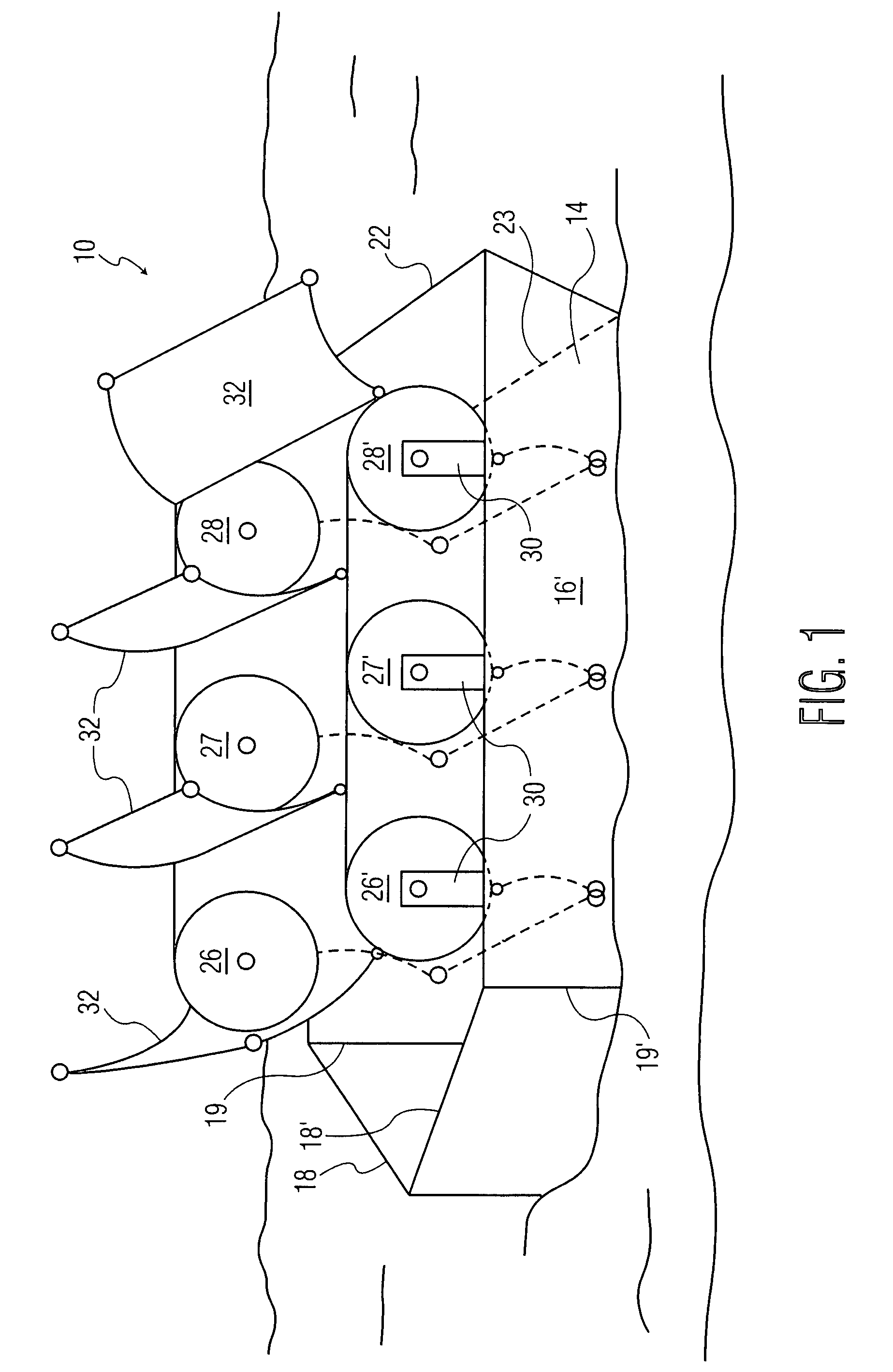Method and apparatus for retrieving energy from a flowing stream of water