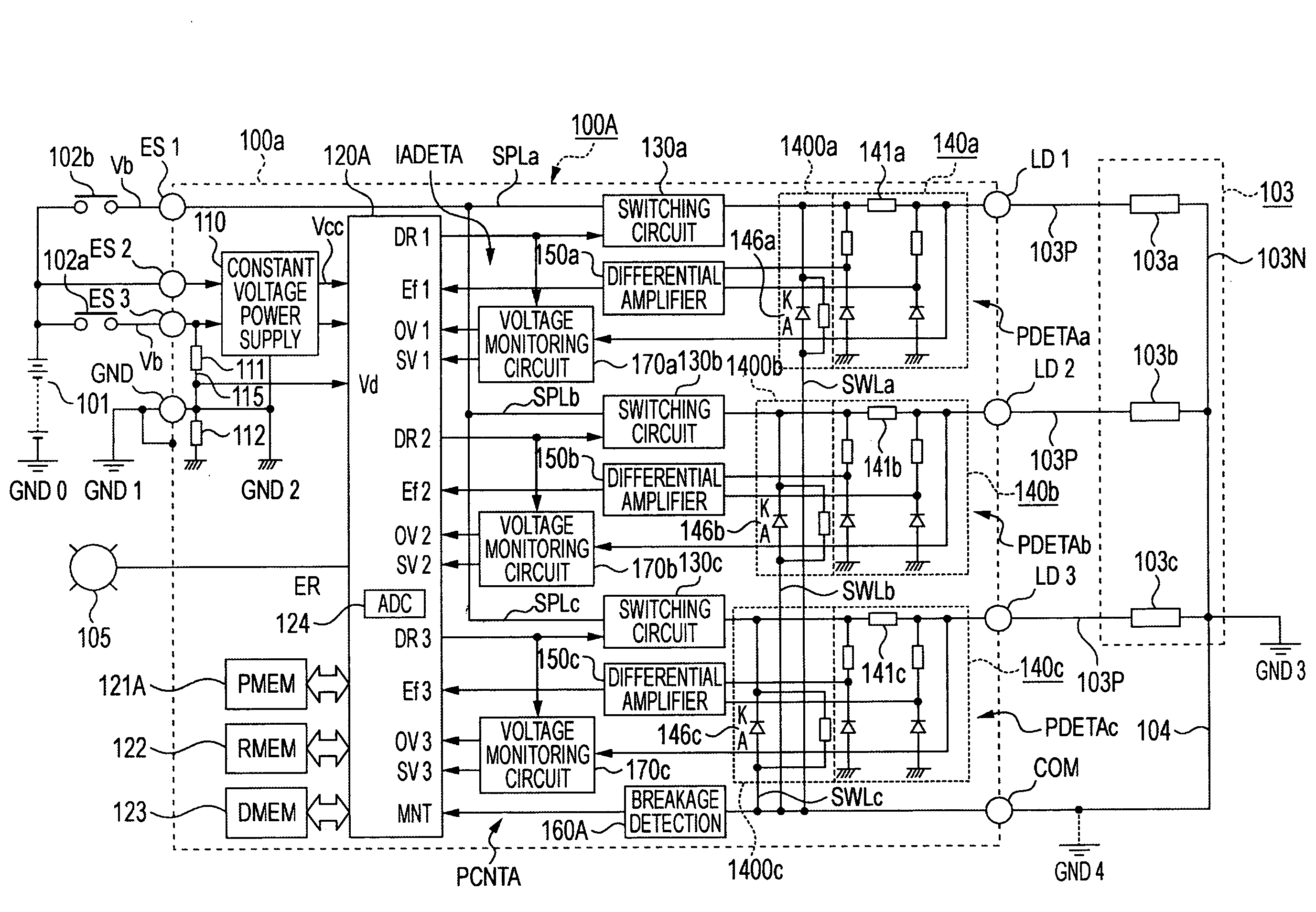 Power supply control device for on-vehicle electrical loads