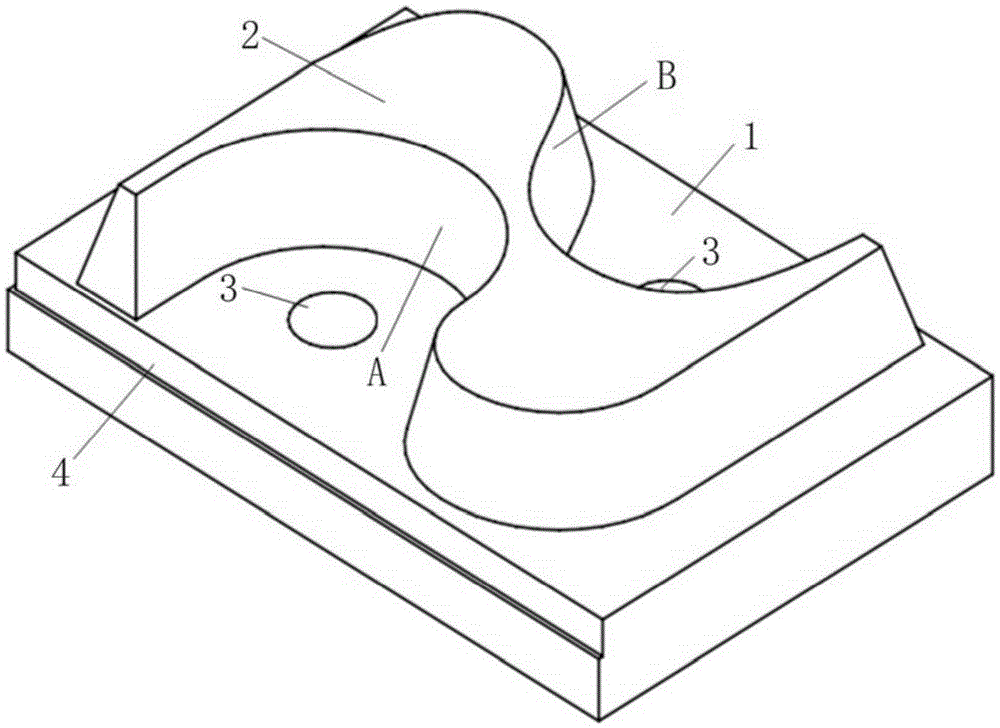 Detection test piece and method for detecting curved surface processing capacity of five-axis numerical control machine tool