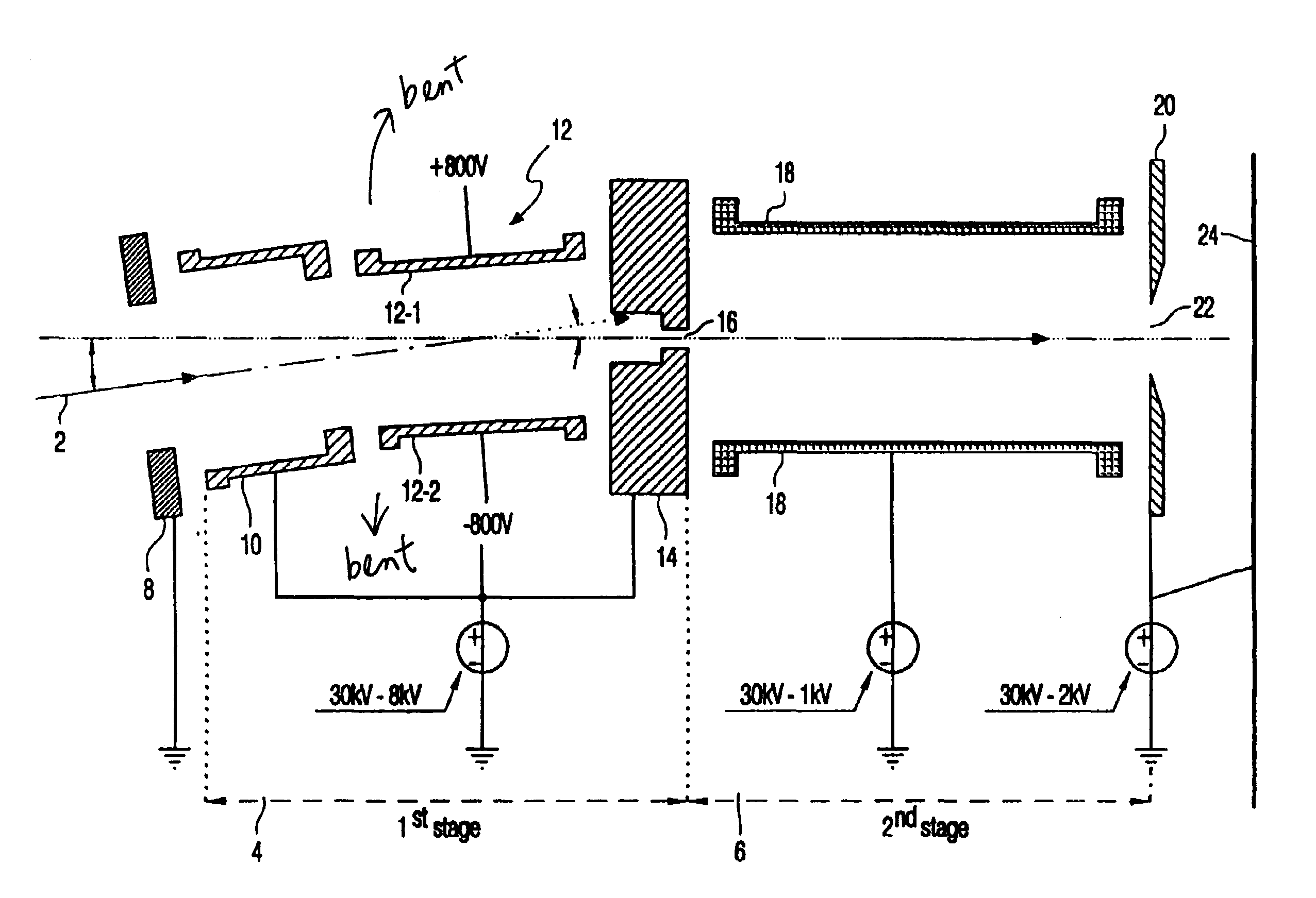Electrostatic accelerator and ion implanting apparatus with the same
