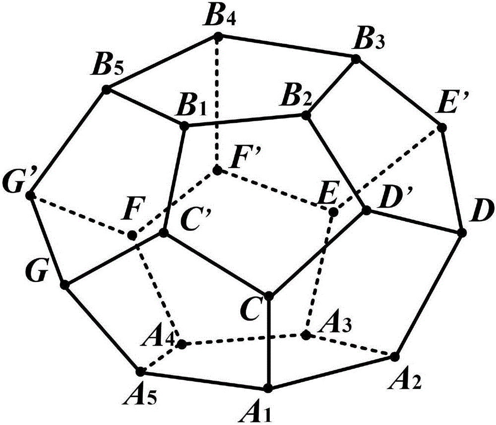 Single-freedom-degree moving dodecahedron foldable symmetric coupling mechanism
