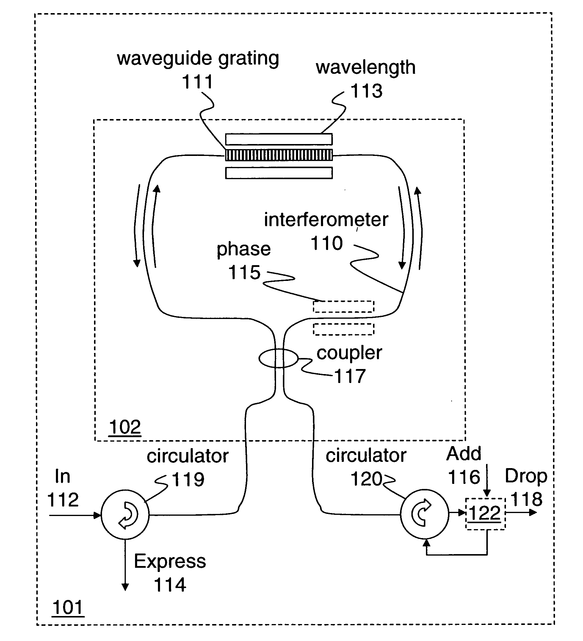 Hitless variable-reflective tunable optical filter