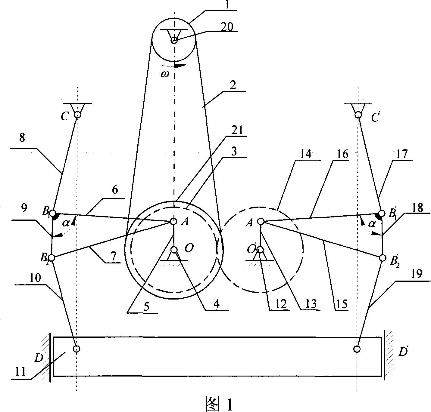 Transmission system of servo-driven double-angle lever mechanical press of switch magnetic reluctant motor