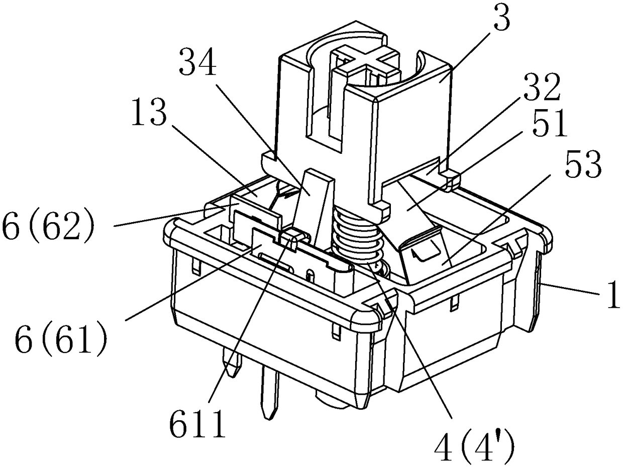 Key switch with press sound making function