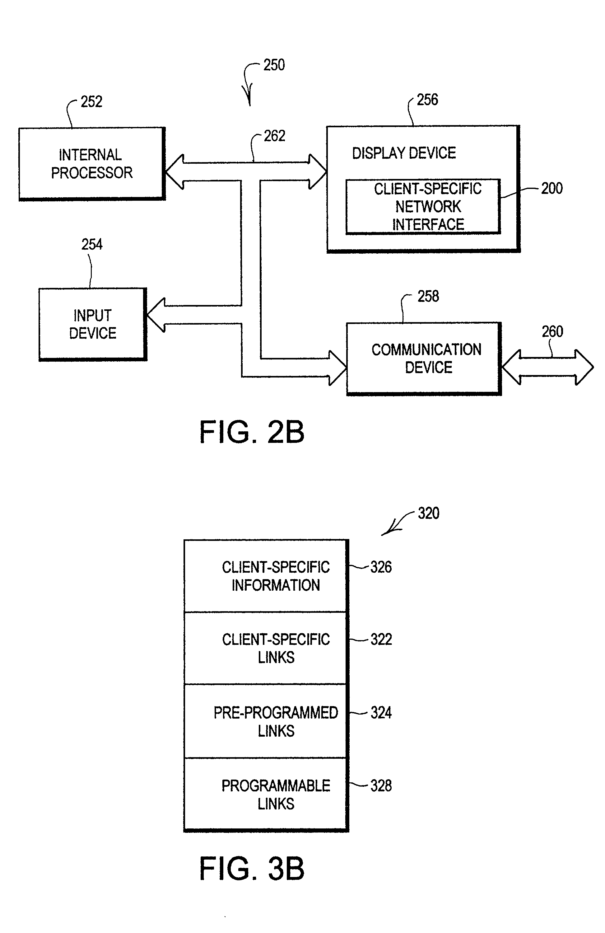 Network interface having client-specific information and associated method