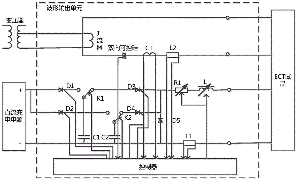 A large current transient characteristic detection device of an electronic current transformer