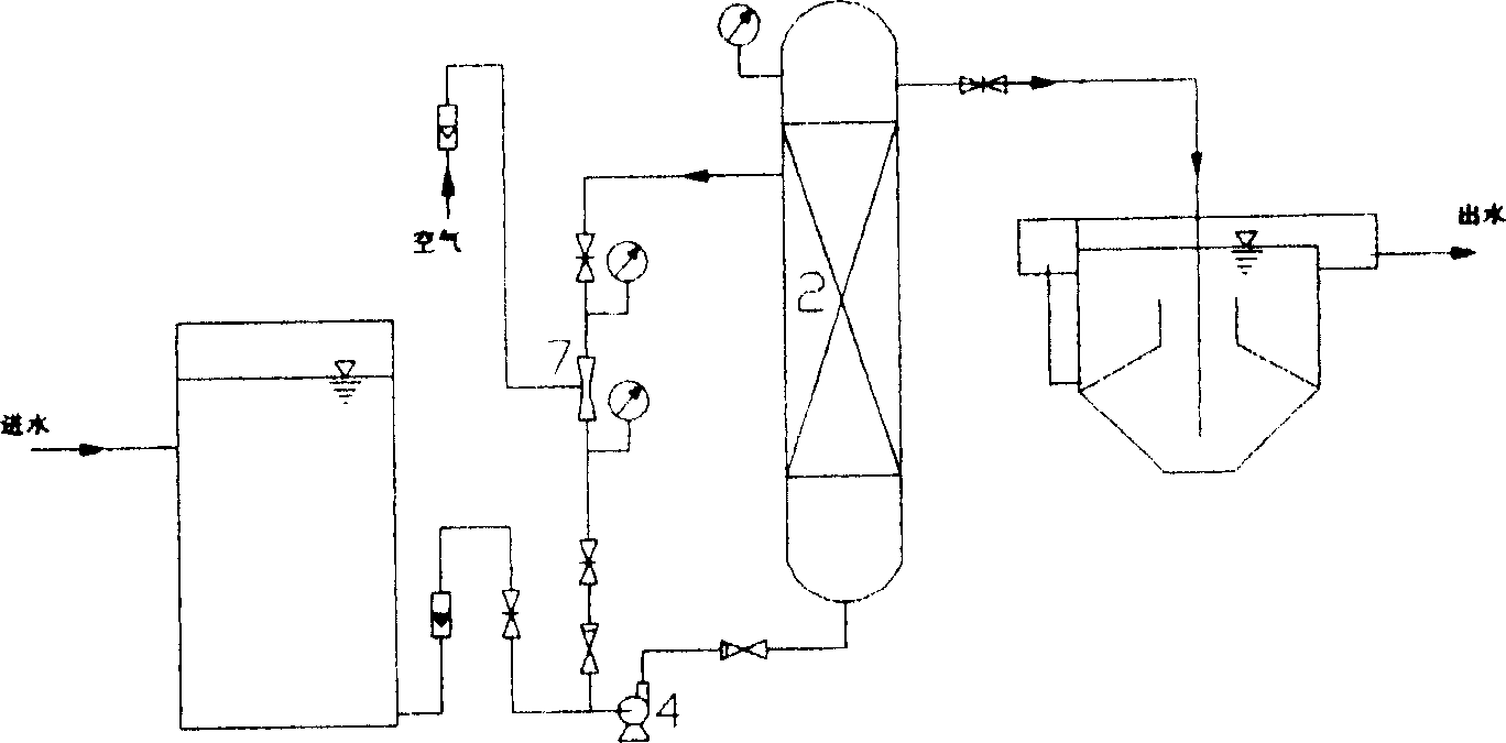 Technique for processing dyeing wastewater through organic matter degradation and denitrogenation