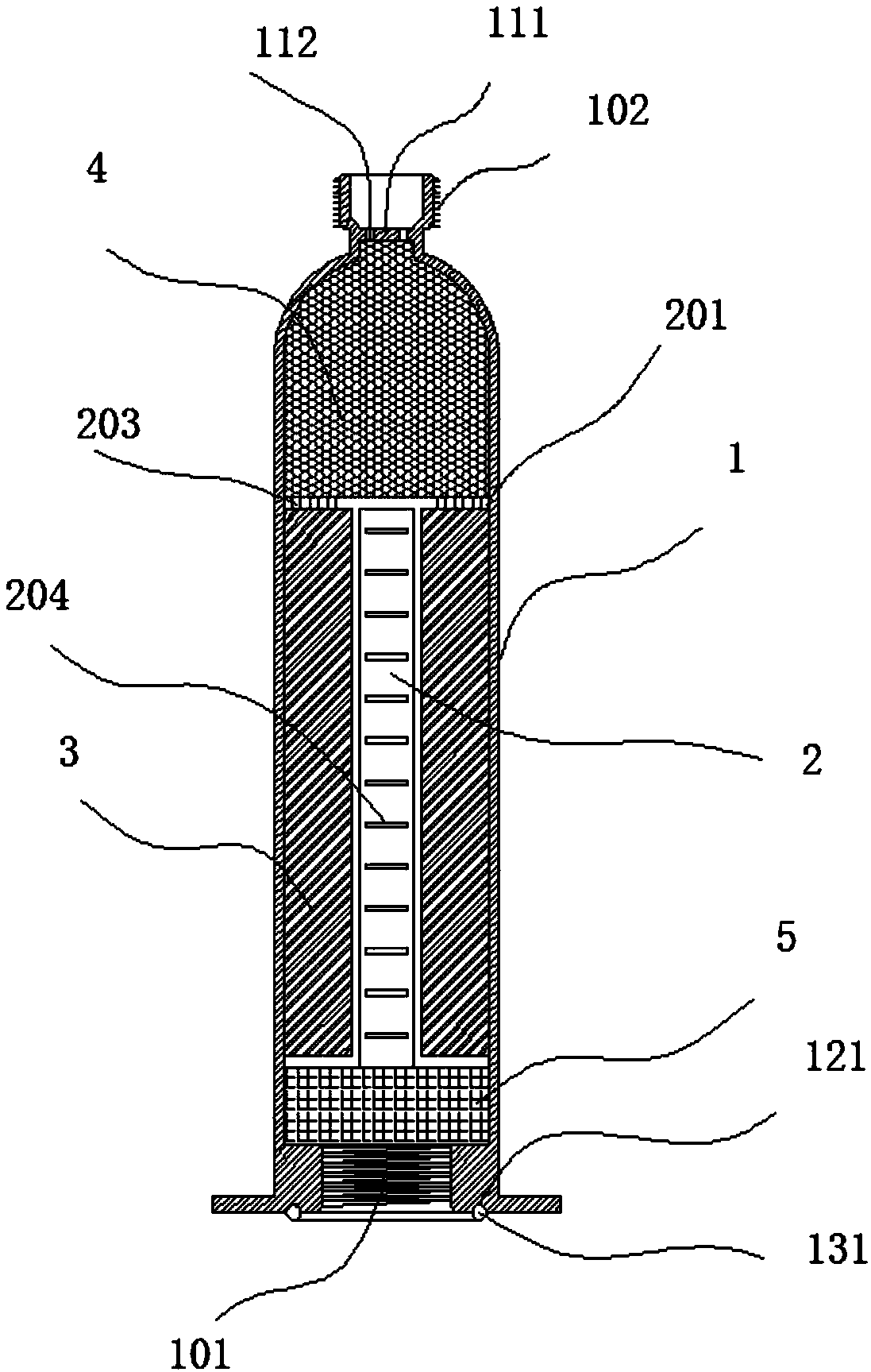 High-performance multistage water-purifying filter element