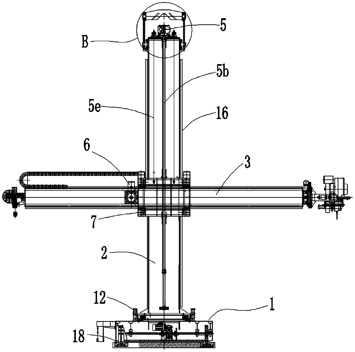 Cross main machine and grinding filing machine