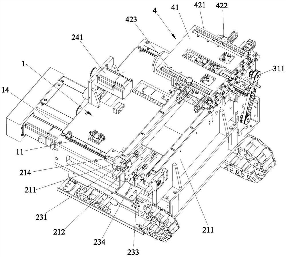 Automatic conveying device capable of adjusting width at equal intervals and used for materials