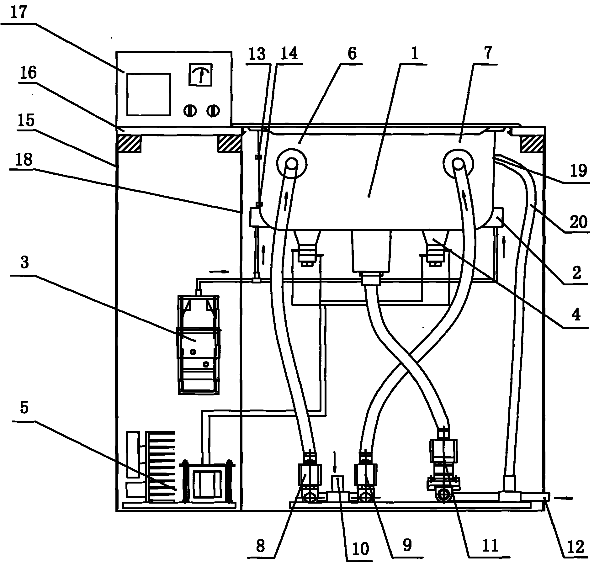 Ultrasonic ozone combined cleaning equipment used for kitchens and cleaning method thereof